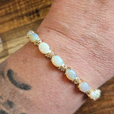 11.36 CTW Opal and Diamond Bracelet 14k Yellow Gold