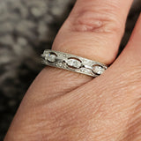 0.37 CTW Marquise Diamond Wedding Band 14k White Gold Size 6.25