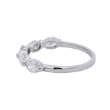 1.30CT Oval Cut Lab Grown Diamond Wedding Band 14k White Gold - Size 9.25