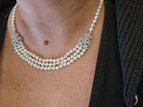 Freshwater Pearl and Diamond Necklace 14k White Gold