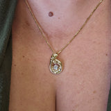 1.09 CTW Diamond Swirl Pendant Necklace 14k Yellow Gold