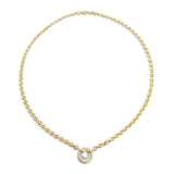 0.32 CTW Double Circle Diamond Necklace 14k Yellow Gold