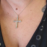 Sterling Silver Cubic Zirconia Cross Necklace