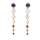 Sterling Silver Gold Vermeil Gemstone Dangle Earrings