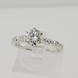 1.06 CTW Diamond Engagement Ring 14k White Gold - Size 6.5