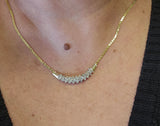 1.15 CTW Diamond Cluster Necklace 14k Yellow Gold