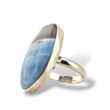 Sterling Silver Blue Opal Ring - Size 9