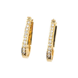 0.50 CTW Diamond Hoop Earrings 14k Yellow Gold