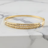 1.80 CTW Diamond Bangle Bracelet 14k Yellow and White Gold