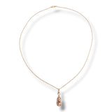 1.35Ct Morganite & Diamond Pendant Necklace 14k Rose Gold