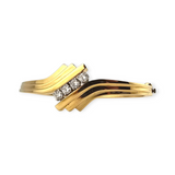 0.52 CTW Diamond Bangle Bracelet 14k & 10k White and Yellow Gold