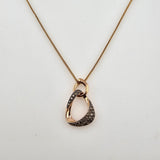 0.45ct Champagne Diamond Pendant Necklace 14k Rose Gold
