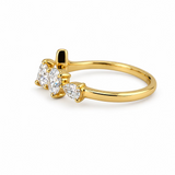 0.71 CTW Pear Cut Diamond Cluster Ring 14k Yellow Gold Size 6.75