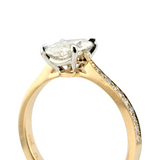 1.25 CTW Oval Brilliant Cut Diamond Engagement Ring 14k Yellow Gold Platinum - Size 6.75