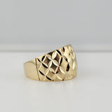 Diamond Cut Cigar Band 14k Yellow Gold - Size 9.75