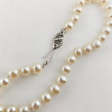 Freshwater Pearl and Diamond Necklace 14k White Gold