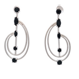 Sterling Silver Black Cubic Zirconia Earrings