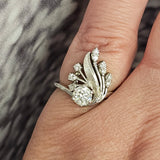 0.74 CTW Diamond Engagement Ring 18k White Gold - Size 6.25