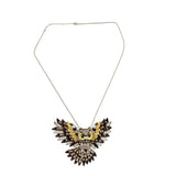 Sterling Silver Cubic Zirconia Owl Pin Pendant Necklace