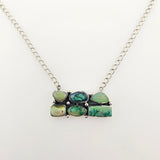 5.74 CTW Opal Cluster Necklace 925 Sterling Silver
