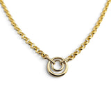 0.32 CTW Double Circle Diamond Necklace 14k Yellow Gold