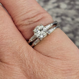 1.24 CTW Round Brilliant Cut Diamond Engagement Ring Set - Platinum - Size 6.5