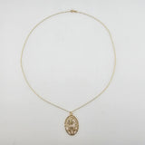 Floral Mom Charm Pendant Necklace 14k Yellow Gold