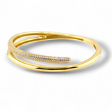 Sterling Silver Cubic Zirconia Bypass Bracelet