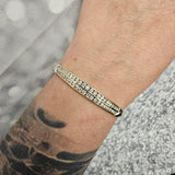 1.80 CTW Diamond Bangle Bracelet 14k Yellow and White Gold