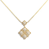 0.34 CTW Diamond Clover Cluster Necklace 14k Yellow Gold