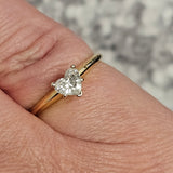 0.40 Ct. Heart Cut Diamond Solitiare Engagement Ring 14k Yellow Gold - Size 7