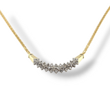 1.15 CTW Diamond Cluster Necklace 14k Yellow Gold
