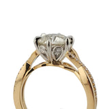 2.35 CTW Old European Diamond Engagement Ring 18k Yellow Gold & Platinum - Size 7.25