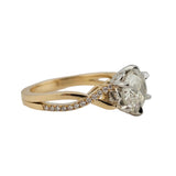 2.35 CTW Old European Diamond Engagement Ring 18k Yellow Gold & Platinum - Size 7.25