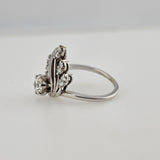 0.74 CTW Diamond Engagement Ring 18k White Gold - Size 6.25