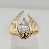 0.91ct. Marquise Cut Diamond Solitiare Ring 14k Yellow Gold - Size 6.5