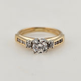 0.67 CTW Diamond Engagement Ring 14k Yellow Gold, Size 5.75