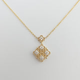 0.34 CTW Diamond Clover Cluster Necklace 14k Yellow Gold