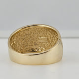 Diamond Cut Cigar Band 14k Yellow Gold - Size 9.75