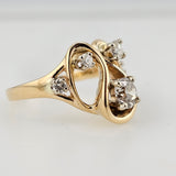 0.58CTW Old European Cut Diamond Ring 14k Yellow Gold - Size 5.5