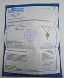 Gold Plated Silver Synthetic Sapphire and Natural Pearl Necklace