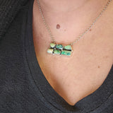 5.74 CTW Opal Cluster Necklace 925 Sterling Silver