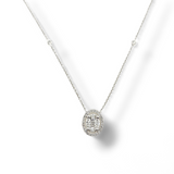 0.85 CTW Multi-Cut Diamond Pendant Necklace 14k White Gold