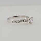 1.06 CTW Diamond Engagement Ring 14k White Gold - Size 6.5