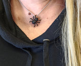 Sterling Silver Cubic Zirconia Spider Necklace