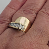 2.14 CTW Baguette Diamond Modernist Ring 14k Yellow Gold - Size 7.5