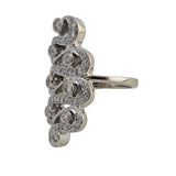 1.10 CTW Diamond Cluster Ring 14k White Gold Size 7.5