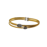 Sterling Silver Gold Vermeil Cubic Zirconia Cuff Bracelet