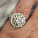0.55CT Round Brilliant and Fancy Pink Diamond Engagement Ring 18k White & Rose Gold - Size 6.5