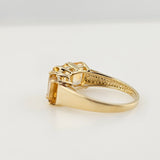 8.96Ct. Radiant Emerald Cut Citrine Ring 14k Yellow Gold - Size 7